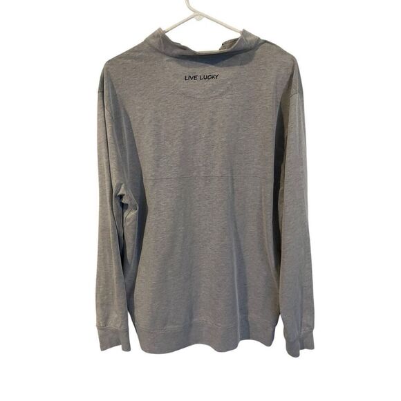 Black Clover Mens Gray 1/4 Zip Dri Balance Vivid Luck Performance Shirt Size Lar - Picture 2 of 9